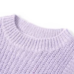 Strikket vest til børn str. 92 strikket lyslilla