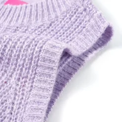 Strikket vest til børn str. 92 strikket lyslilla