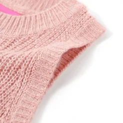 Strikket vest til børn str. 92 strikket lyserød