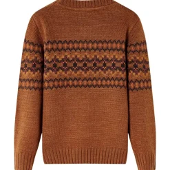 Sweater til børn str. 92 strikket cognacfarvet
