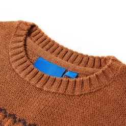 Sweater til børn str. 92 strikket cognacfarvet