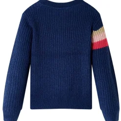 Sweater til børn str. 104 strikket marineblå