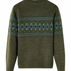 Sweater til børn str. 92 strikket kakifarvet