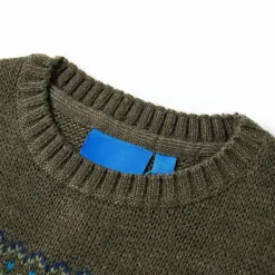 Sweater til børn str. 92 strikket kakifarvet