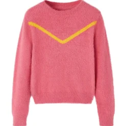 Sweater til børn str. 104 strikket pink