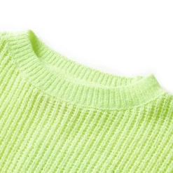 Sweater til børn str. 116 strikket neongul