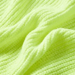 Sweater til børn str. 116 strikket neongul