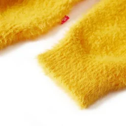Sweater til børn str. 104 strikket okkergul
