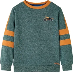 Sweatshirt til børn mørkegrønmeleret str. 92