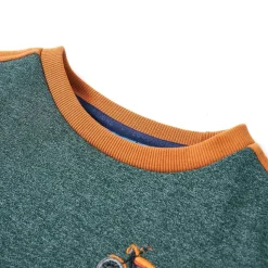 Sweatshirt til børn mørkegrønmeleret str. 92