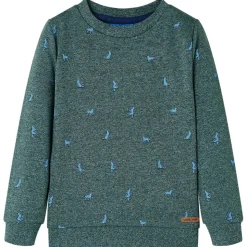 Sweatshirt til børn mørkegrønmeleret str. 104