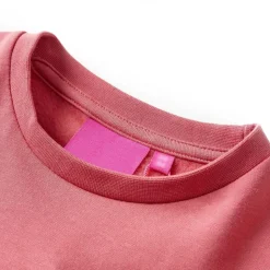 Sweatshirt til børn str. 92 farveblok lyserød og henna