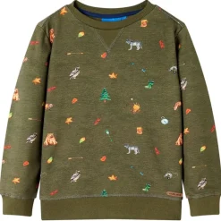 Sweatshirt til børn str. 92 kakifarvet