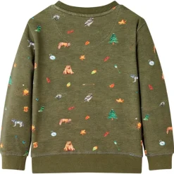 Sweatshirt til børn str. 92 kakifarvet