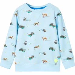 Sweatshirt til børn str. 104 lys blåmeleret