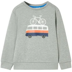 Sweatshirt til børn str. 92 lys kakimeleret