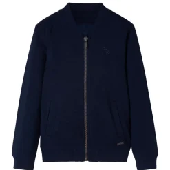 Sweatshirt til børn str. 92 med lynlås marineblå