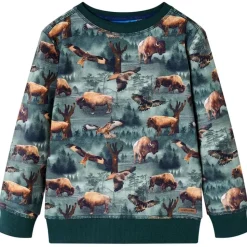Sweatshirt til børn str. 92 mørkegrøn