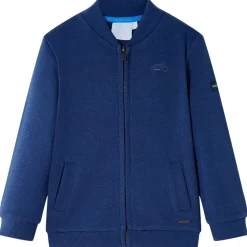 Sweatshirt til børn str. 92 med lynlås marineblå