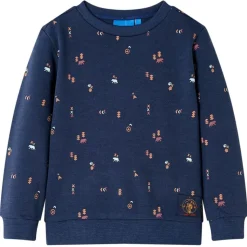 Sweatshirt til børn str. 92 ræv mørk blåmeleret