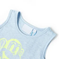 Tanktop til børn str. 104 blåmeleret
