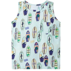 Tanktop til børn str. 104 blåmeleret