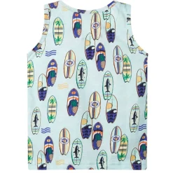 Tanktop til børn str. 104 blåmeleret