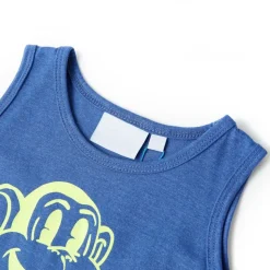 Tanktop til børn str. 92 blåmeleret