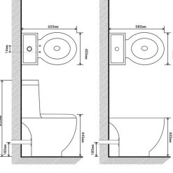 Toilet- og bidetsæt keramik hvid