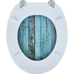 Toiletbræt med MDF Låg Gammelt Træ Design