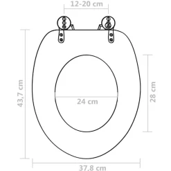 Toiletbræt med MDF Låg Vanddråbe Design