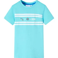 T-shirt til børn str. 116 akvamarinblå