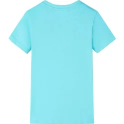 T-shirt til børn str. 116 akvamarinblå