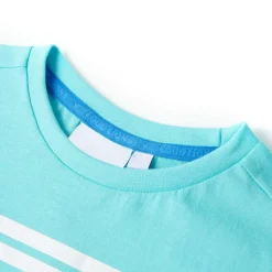T-shirt til børn str. 116 akvamarinblå