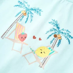 T-shirt til børn str. 128 akvamarinblå