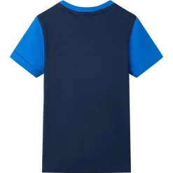 T-shirt til børn str. 104 blå og marineblå