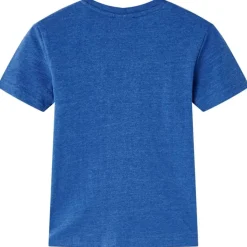 T-shirt til børn str. 116 blåmeleret