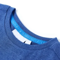 T-shirt til børn str. 116 blåmeleret