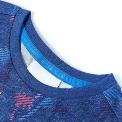 T-shirt til børn str. 104 blåmeleret