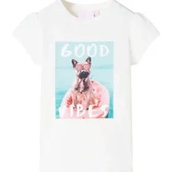 T-shirt til børn str. 140 ecrufarvet