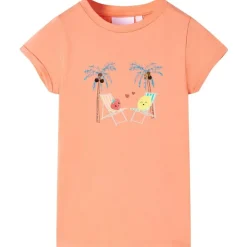 T-shirt til børn str. 128 ferskenfarvet