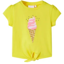 T-shirt til børn str. 104 gul
