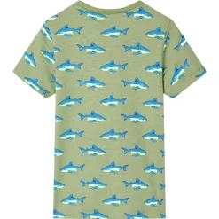 T-shirt til børn str. 104 kakifarvet