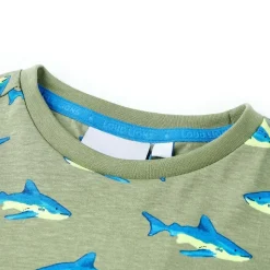 T-shirt til børn str. 104 kakifarvet