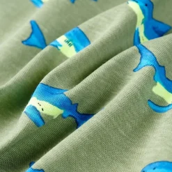T-shirt til børn str. 104 kakifarvet