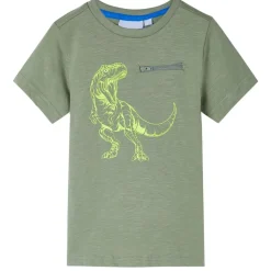 T-shirt til børn str. 104 kakifarvet