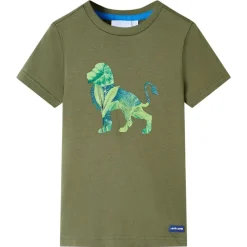 T-shirt til børn str. 104 kakifarvet