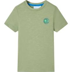 T-shirt til børn str. 116 kakifarvet