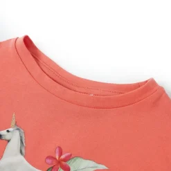 T-shirt til børn str. 104 koralfarvet