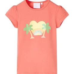T-shirt til børn str. 92 koralrød